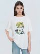 Camiseta oversize estampada jarrón floral