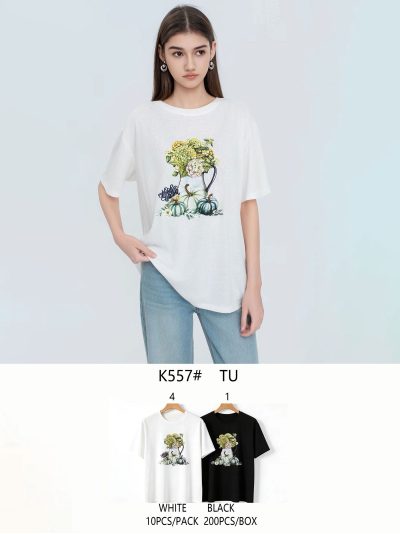 Camiseta oversize estampada jarrón floral 2