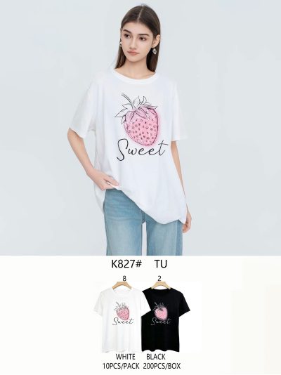 Camiseta oversize estampado fresa "Sweet" 2