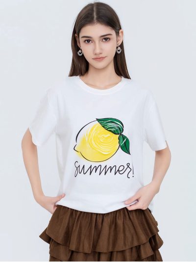 Camiseta oversize estampado limón "Summer"