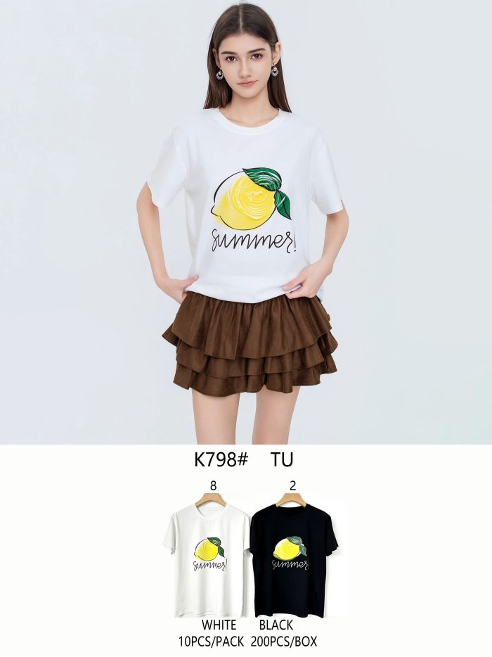 Camiseta oversize estampado limón "Summer"