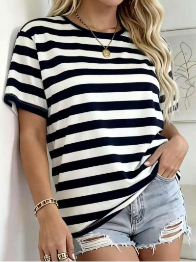 Camiseta rayas anchas básica