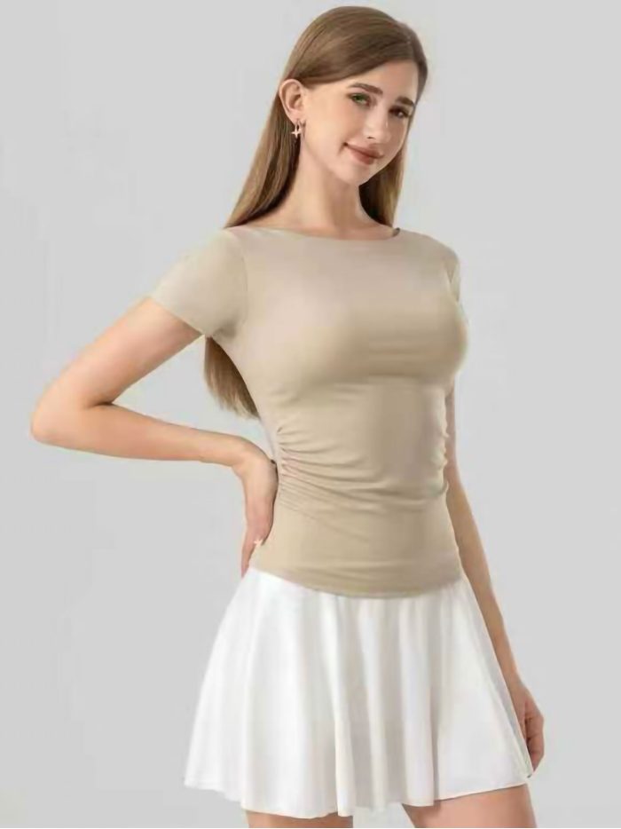 Camiseta entallada frunces laterales