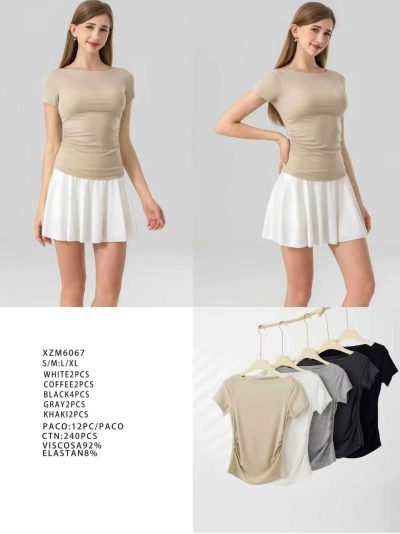 Camiseta entallada frunces laterales 2