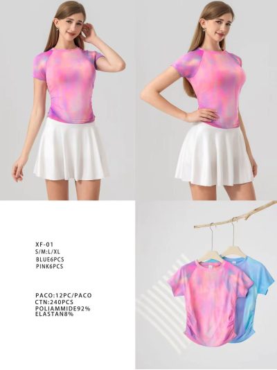 Camiseta esportiva tie-dye de manga curta 2