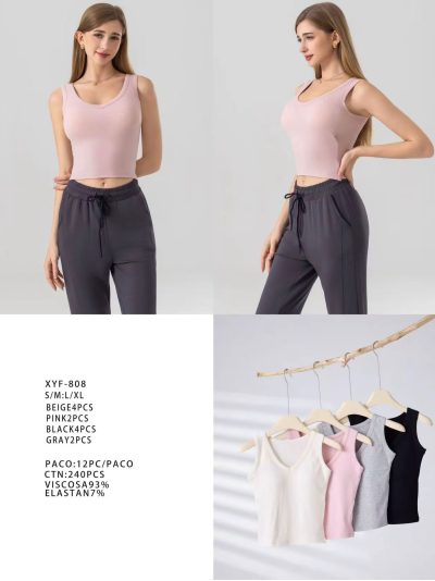 Top canalé de escote pico 2