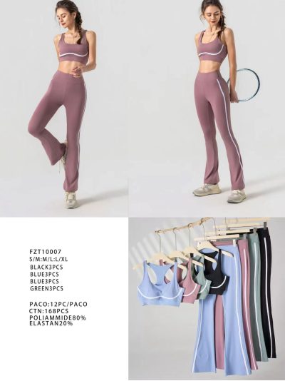Co-Ord sports top & side stripe leggings 2