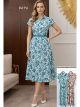 Vestido camisero midi floral cinturón