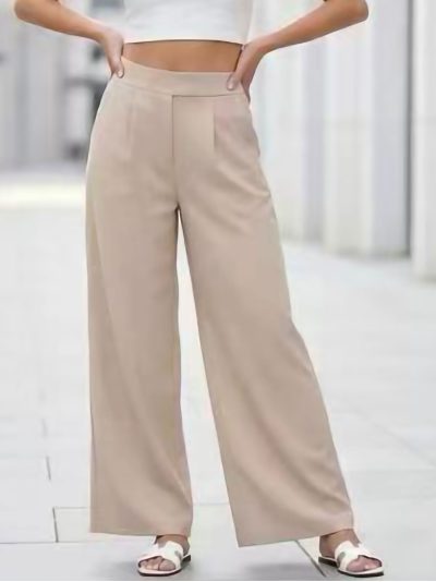 Pantalón wide leg efecto satinado