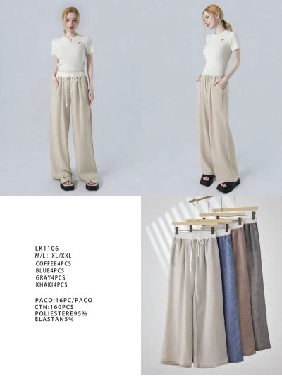 Pantalón recto cintura elástica y cordón 2