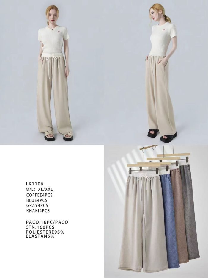 Gerade Hose mit elastischem Bund und Kordelzug