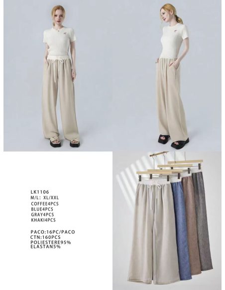 Gerade Hose mit elastischem Bund und Kordelzug