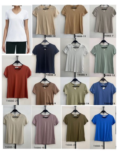 Maglietta basica con scollo a V