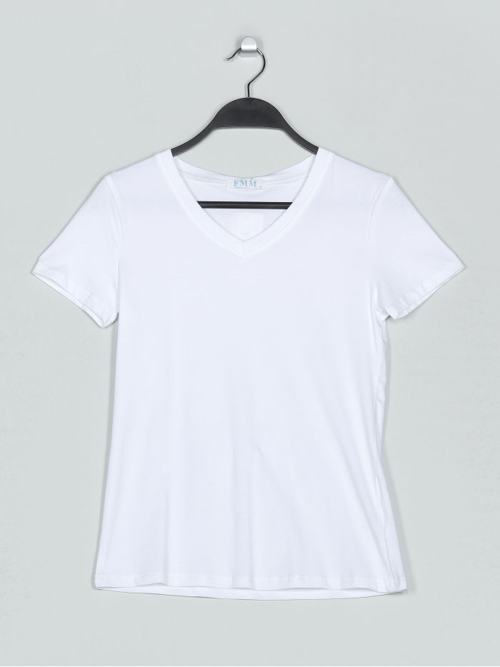 Einfaches T-Shirt mit V-Ausschnitt