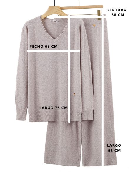 Completo in maglia oversize con scollo a V + pantaloni ZD-6088 - Fornitore di abbigliamento all'ingrosso