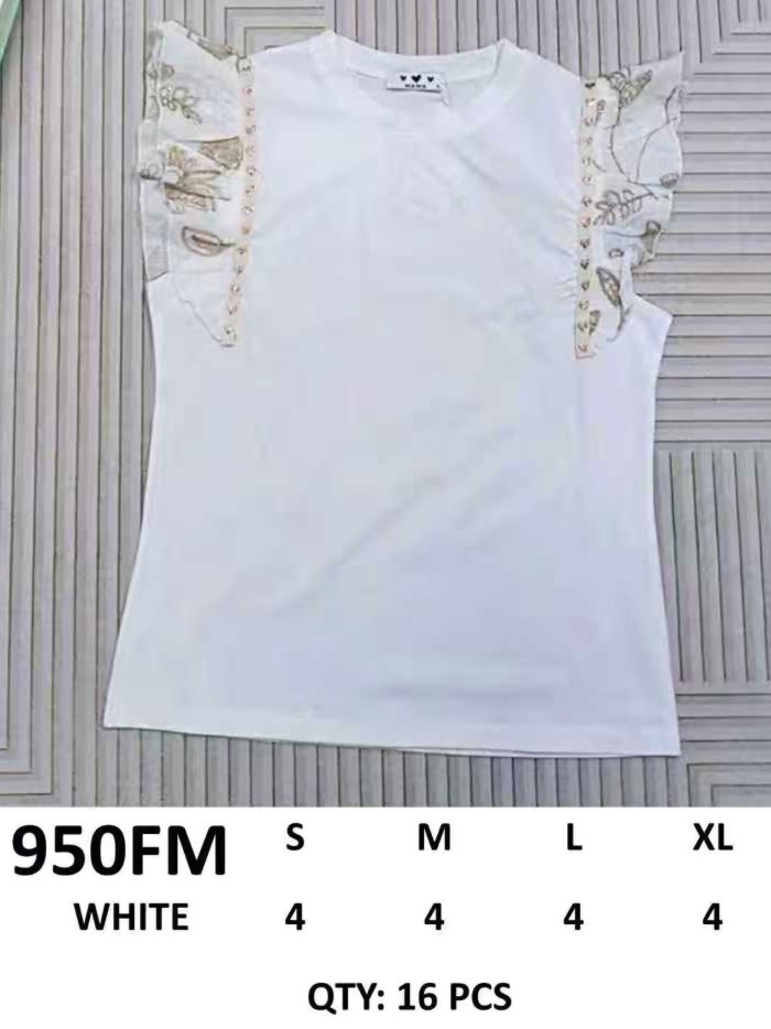 Camiseta floral com mangas franzidas