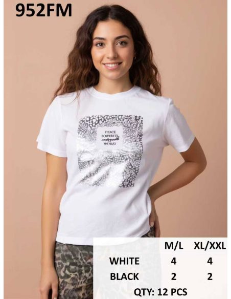 T-shirt imprimé à motif métallique