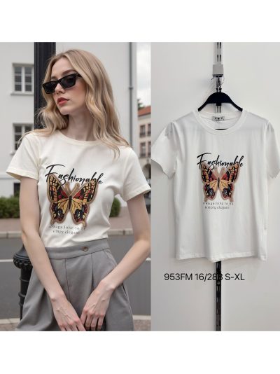 Camiseta moderna com estampa de borboleta 2