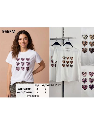 Camiseta corazones animal print 2