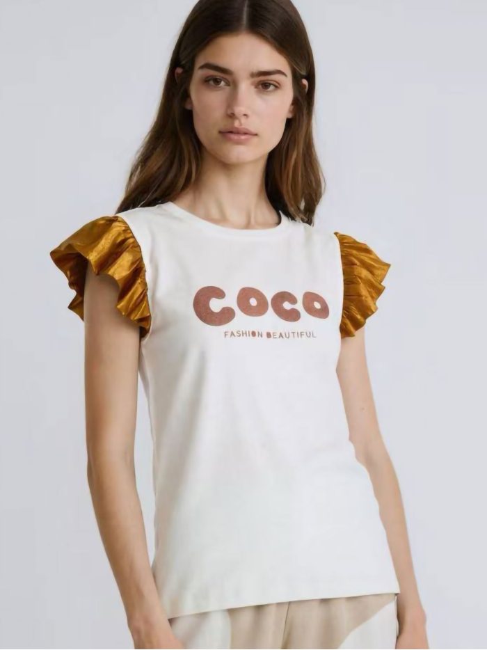Camiseta coco volantes satinados
