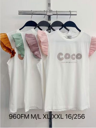 Camiseta coco volantes satinados 2