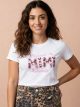 T-shirt à texte pailleté