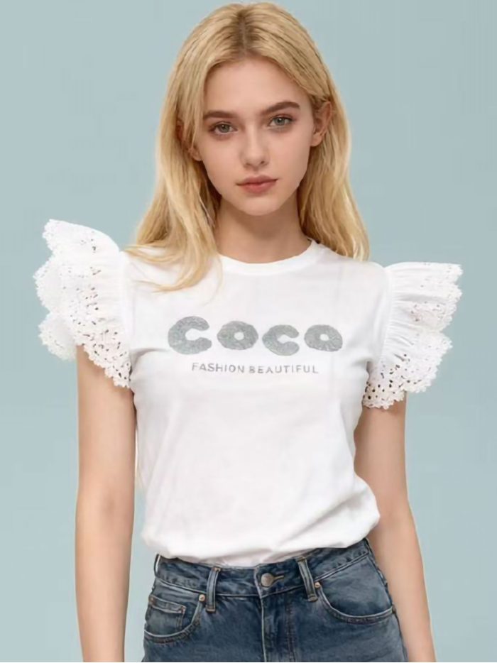Coco lace ruffle t-shirt