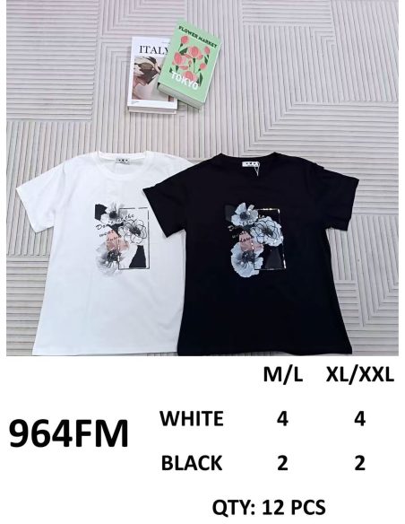 Camiseta collage floral