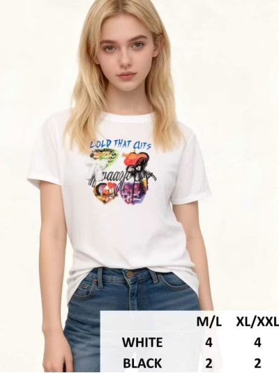 T-shirt multicolore froid qui coupe 2