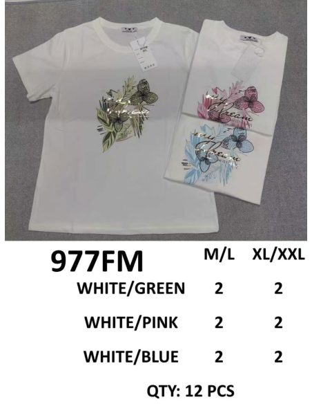 Camiseta mariposa y hojas