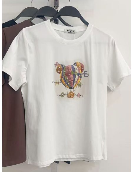 T-Shirt mit Heißluftballon-Print