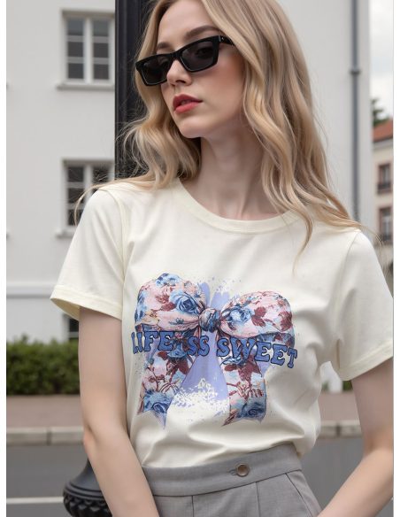 Camiseta lazo floral Life is sweet