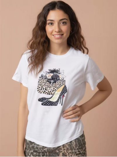 Camiseta bolso leopardo y tacón