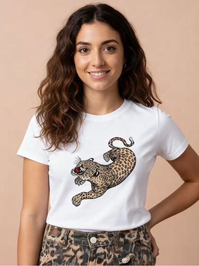 Camiseta estampada leopardo