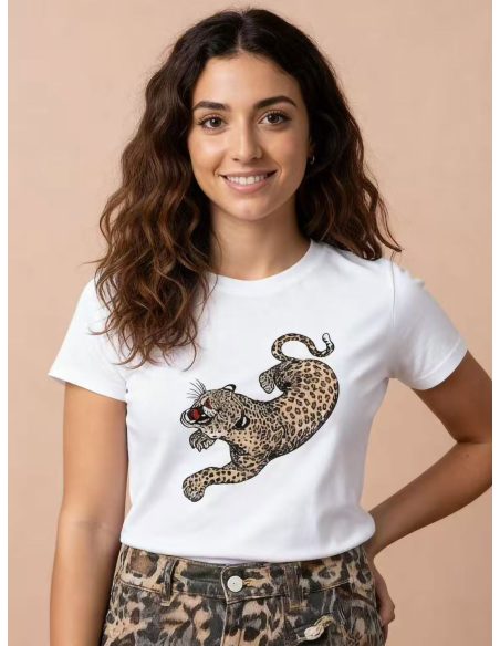 Camiseta estampada leopardo