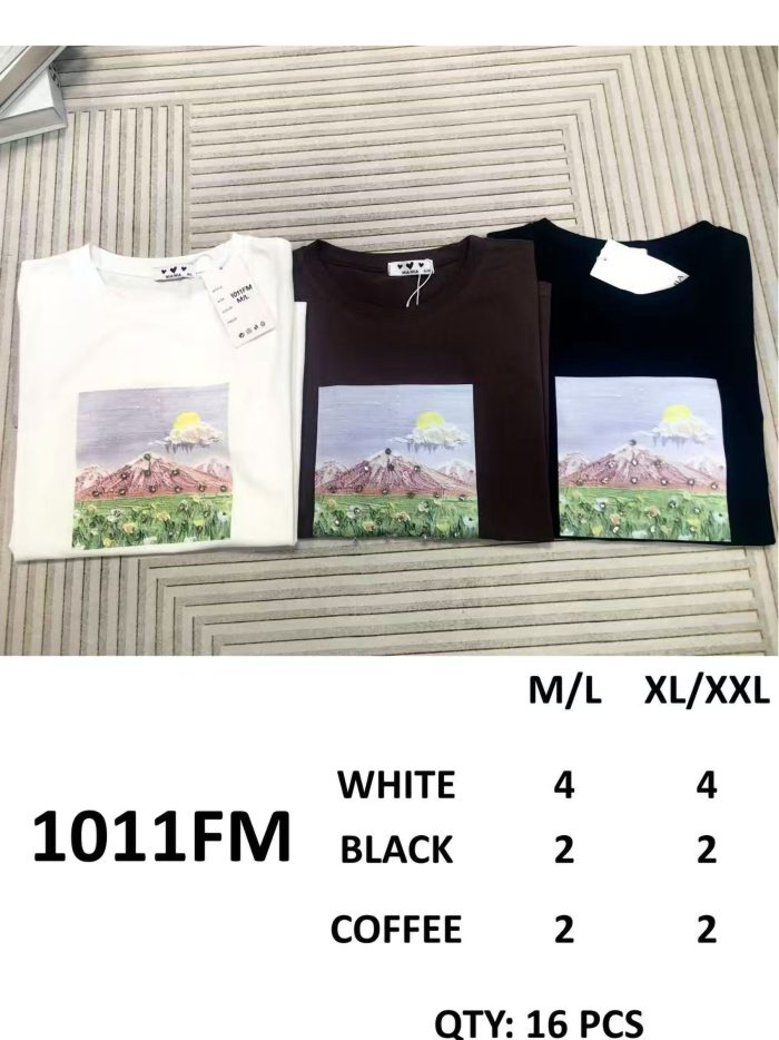 T-shirt con stampa paesaggio