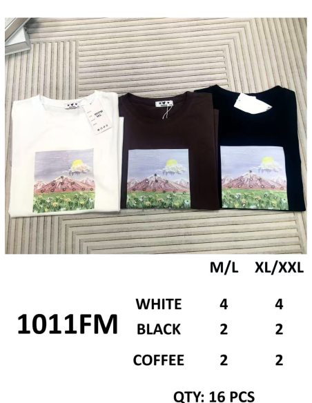 T-shirt con stampa paesaggio