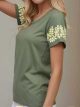 Embroidered sleeve t-shirt