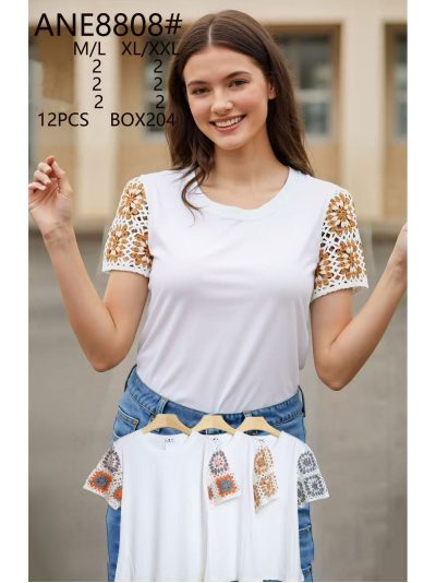 T-shirt à manches crochetées | JS-ANE8808 | Vente en gros 2
