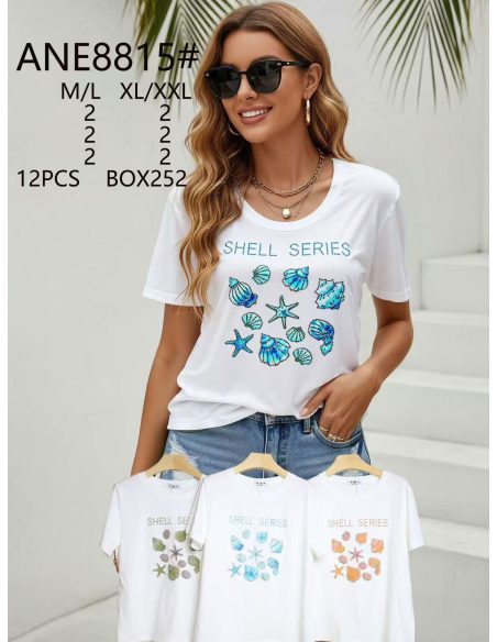 T-Shirt mit Muschelmuster