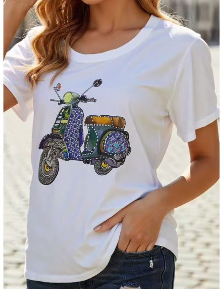 Camiseta estampada de scooter