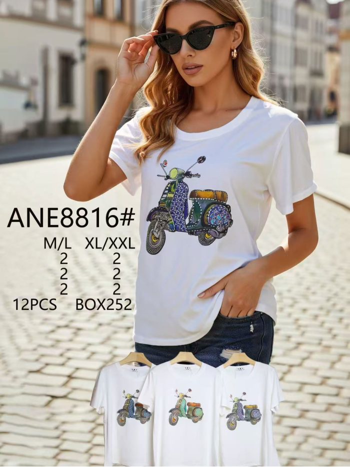 Camiseta estampada de scooter