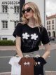 T-shirt à fleurs en strass