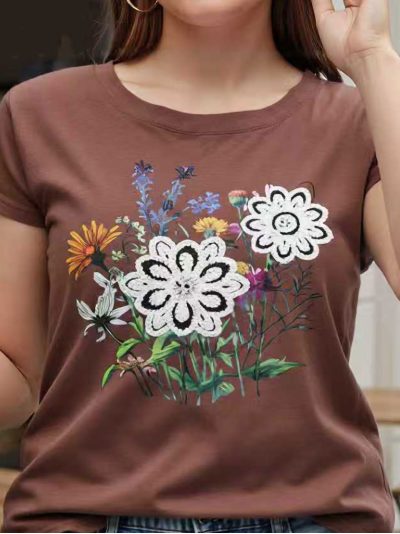 Camiseta flores multicolor