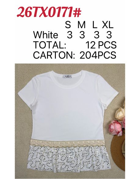 Embroidered peplum hem t-shirt