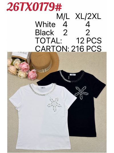 Camiseta flor y pedrería 2