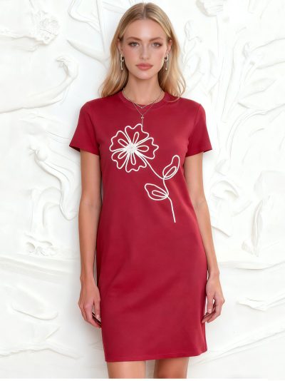 Vestido estampado floral lineal