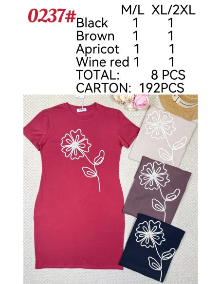 Line-art floral dress