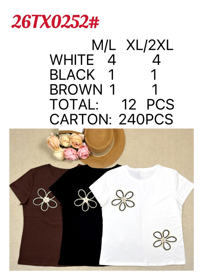 T-shirt floreale con coulisse