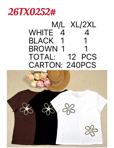 T-shirt floreale con coulisse